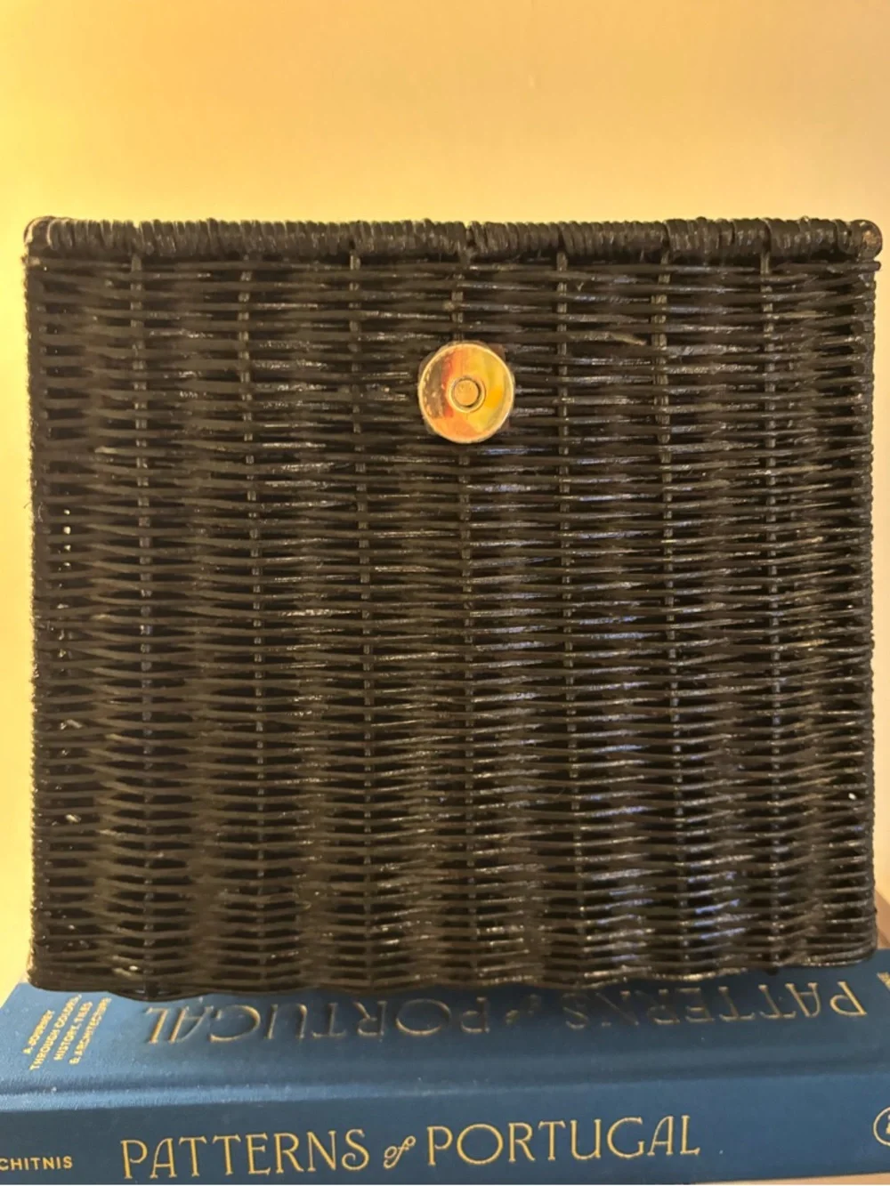 New with Tag Black Rattan Wicker Top Handle Bag - Picture 9 of 14